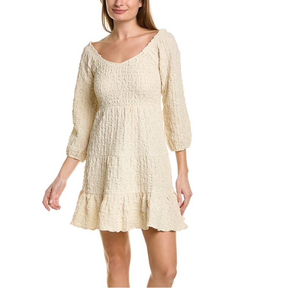 Saltwater Luxe Natural Lane Mini Dress • Coastal Boho Cottagecore Large